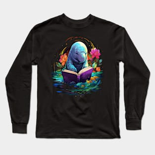 Manatee Reads Book Long Sleeve T-Shirt